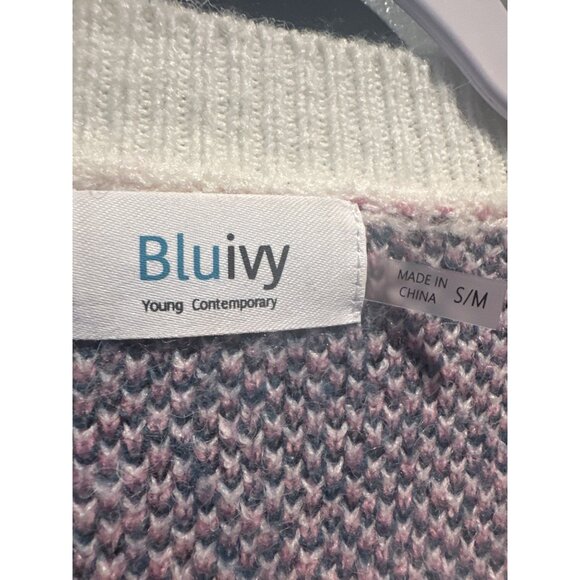 Bluivy Floral Crew Neck Sweater - Pink and Green - Picture 6 of 10